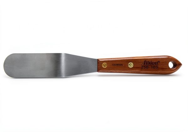 Albion Engineering Company 258-10S Classic Spatula, Stainless Steel, Hardwood Handle, 1.5" Wide Tip x 10" Long Blade-0