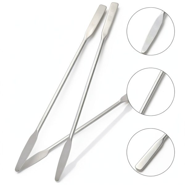 2 PCS Stainless Steel Lab Spatula, Lab Laboratory Mini Double-Ended Spatula, Lab Mini Double Ended Spatula, Micro Spatula, Semi-Micro Shovel Tapered Arrow End Flat Ends-2