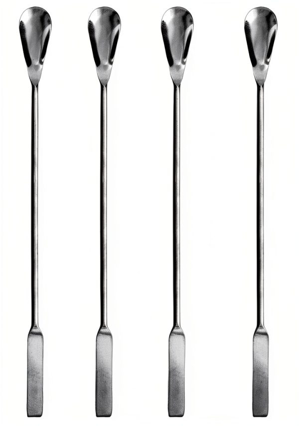 Lab Spatula Spoon 6PK EISCO Stainless Steel Polished Dual-End-0