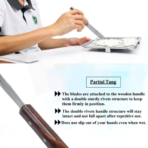 Lab Spatula Wood Handle HIGH TECH 4" Polished Stainless Steel Blade-3