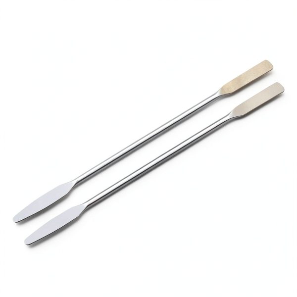 2 PCS Stainless Steel Lab Spatula, Lab Laboratory Mini Double-Ended Spatula, Lab Mini Double Ended Spatula, Micro Spatula, Semi-Micro Shovel Tapered Arrow End Flat Ends-0