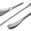 A2Z-SQSP4-7 Stainless Steel Double Ended Micro Lab Spatula Sampler, Square & Flat Spoon End, 7" Length, 4/Pack-0