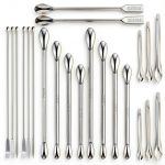 Stainless Steel Lab Spatula Set Punhung Double Ended Micro Scoop-0
