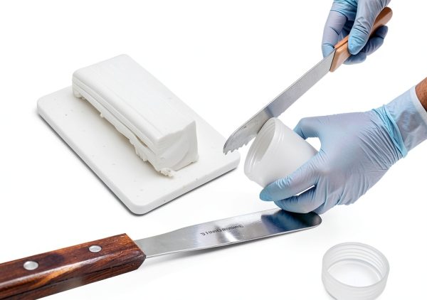 Lab Spatula Wood Handle HIGH TECH 4" Polished Stainless Steel Blade-6