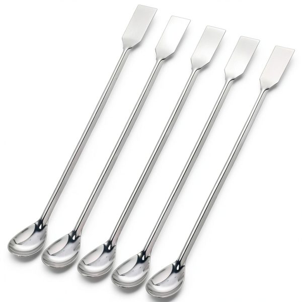 Stainless Steel Lab Spatula Set FDIO – Dual‑Head & Micro Scoop 22cm-5