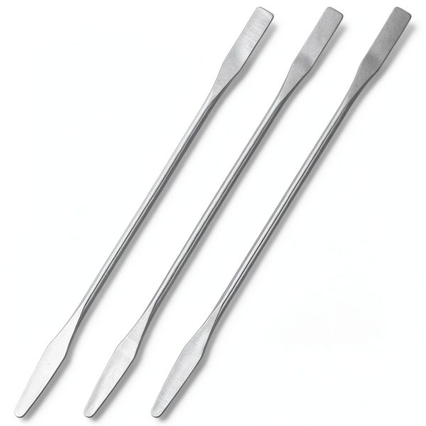 Stainless Steel Lab Spatula Sorcristy 3PCS Double Ended 5.9in Silver-0