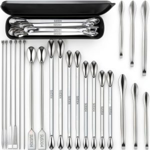 Stainless Steel Micro Scoop Set 23pcs by Artcome Lab Spatula-0