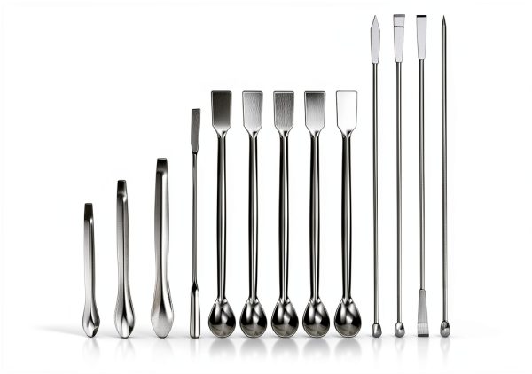 Stainless Steel Lab Spatula Set FDIO – Dual‑Head & Micro Scoop 22cm-0