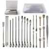 Stainless Steel Lab Spatula 25 Pcs Scoop Set with Tweezers by Foosi-0