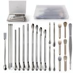 Stainless Steel Lab Spatula 25 Pcs Scoop Set with Tweezers by Foosi-0