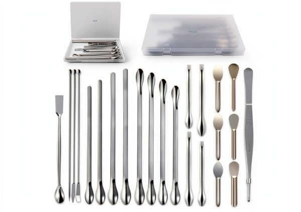 Stainless Steel Lab Spatula 25 Pcs Scoop Set with Tweezers by Foosi-0