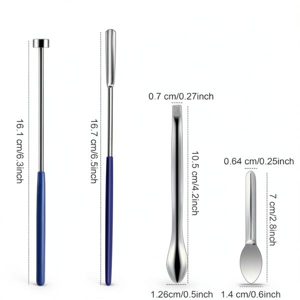 Capsule Filling Machine Kit Stainless Steel Micro Lab Scoop 4pcs-1