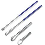 Capsule Filling Machine Kit Stainless Steel Micro Lab Scoop 4pcs-0