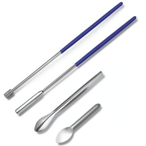 Capsule Filling Machine Kit Stainless Steel Micro Lab Scoop 4pcs-0