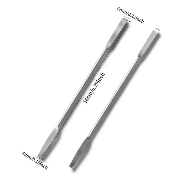 Stainless Steel Lab Spatula 2PCS Double‑Ended Mini 6.2" by MOZEAT LENS-1