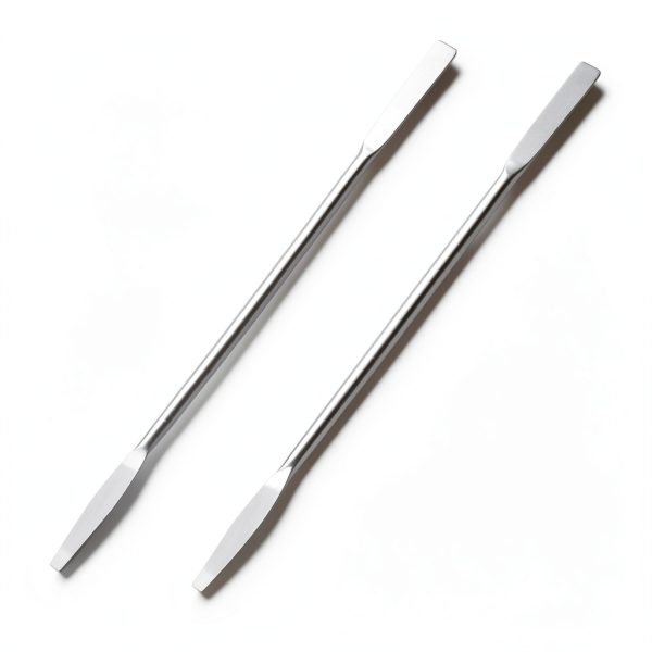 Stainless Steel Lab Spatula 2PCS Double‑Ended Mini 6.2" by MOZEAT LENS-0