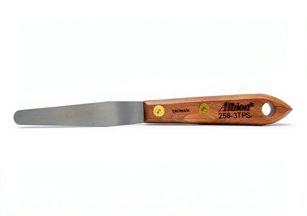 Albion Engineering Tapered Spatula Stainless Blade Hardwood Handle 3"-0