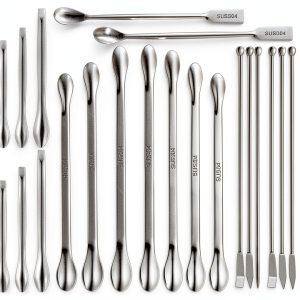 Stainless Steel Lab Spatula 22-Piece Set Mudder Double‑Sided Design-0