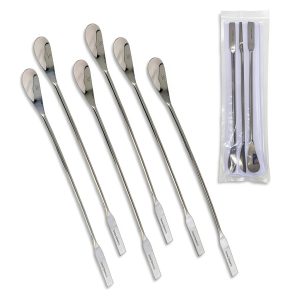 Stainless Steel Lab Spatula Labwares 9in Flat Square Spoon Ends-0
