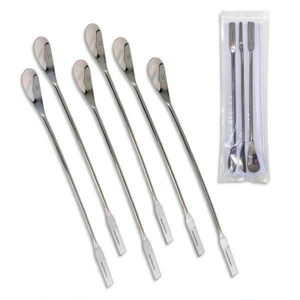 Stainless Steel Lab Spatula Labwares 9in Flat Square Spoon Ends-0